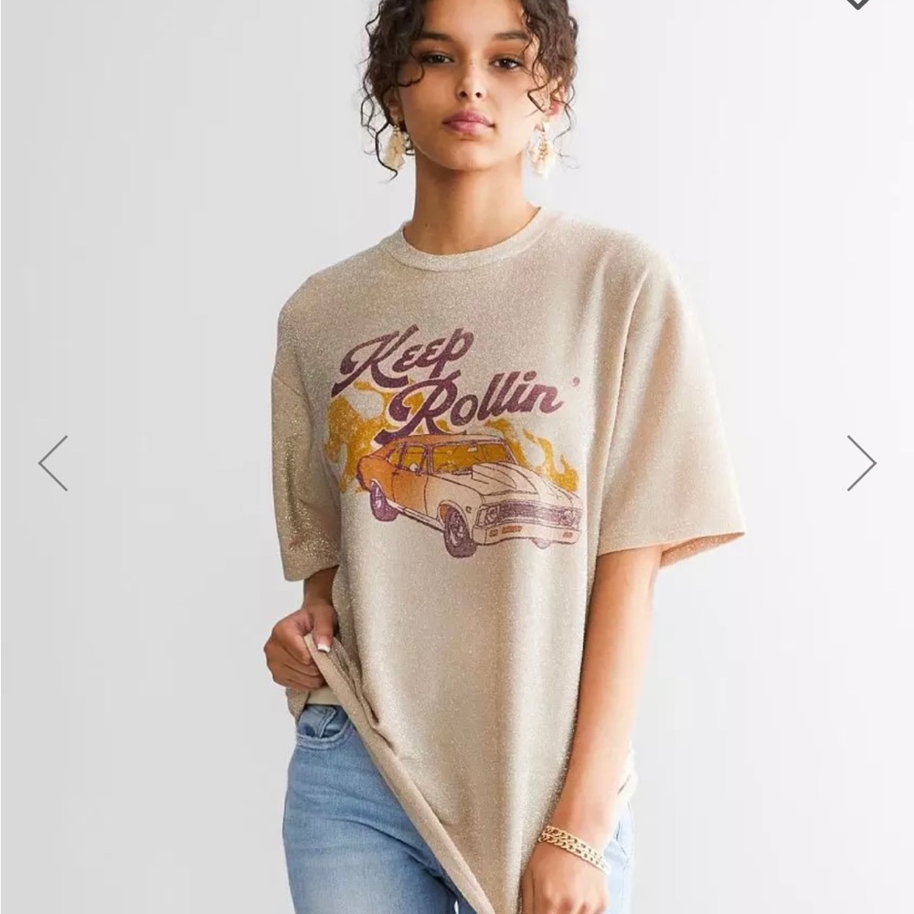 Modish Rebel Keep Rolling vintage sparkle tee